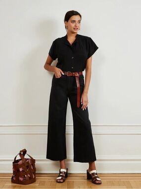 NWOT - Loup Toni Wide-Leg Ankle pants - Black - Small